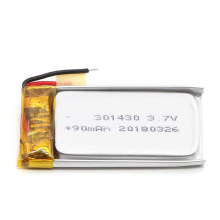 3.7V 90mAh Lithium Polymer Battery/Lipo Battery Pack with Size 30*14*3mm
